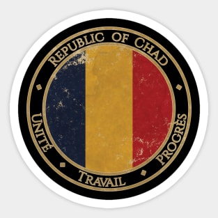 Vintage Republic of Chad Africa African Flag Sticker